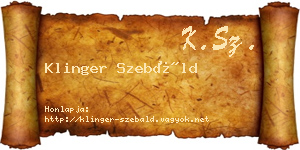 Klinger Szebáld névjegykártya